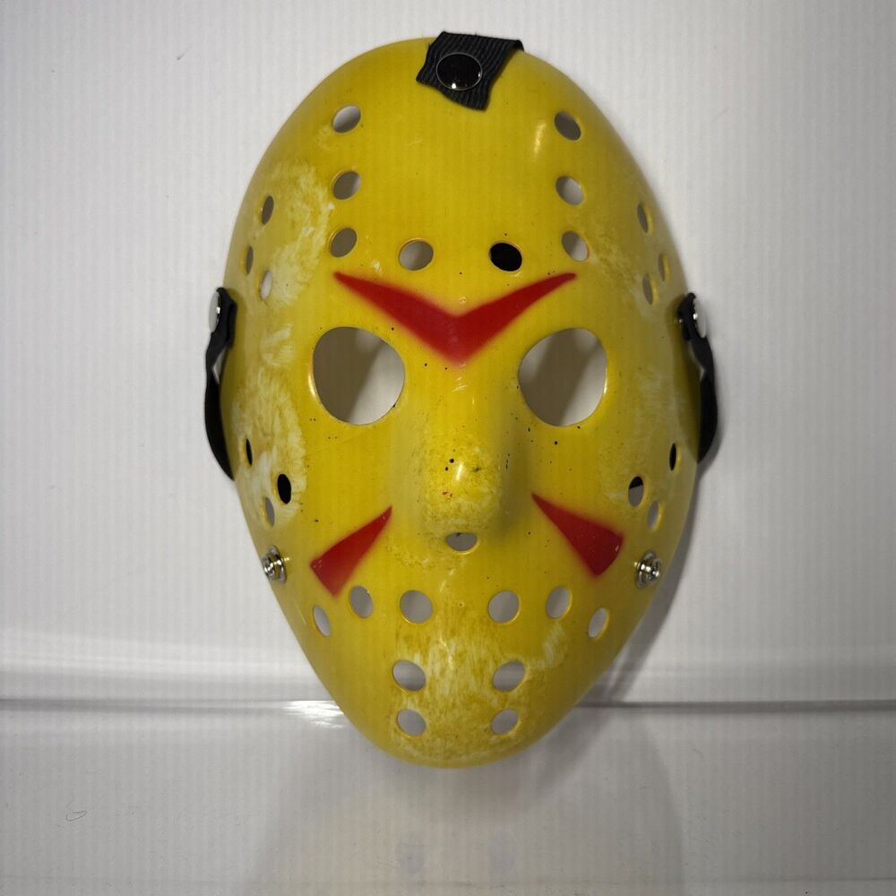 Hockey Mask Yellow Red Friday the 13th Jason Voorhees Slasher Horror Halloween